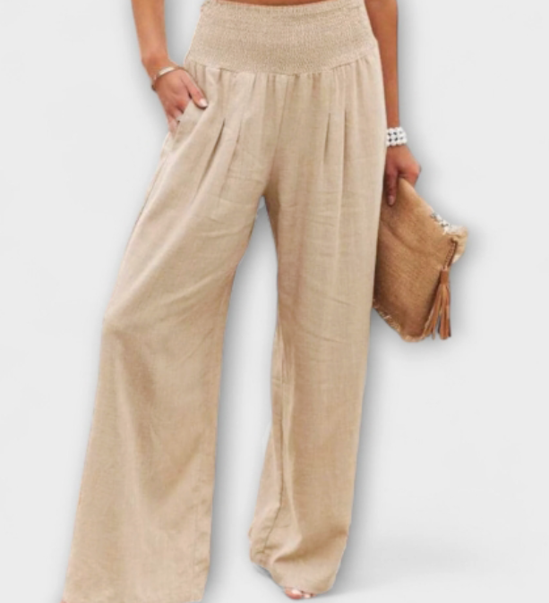 Thearya - Pantaloni Larghi in Lino Casual