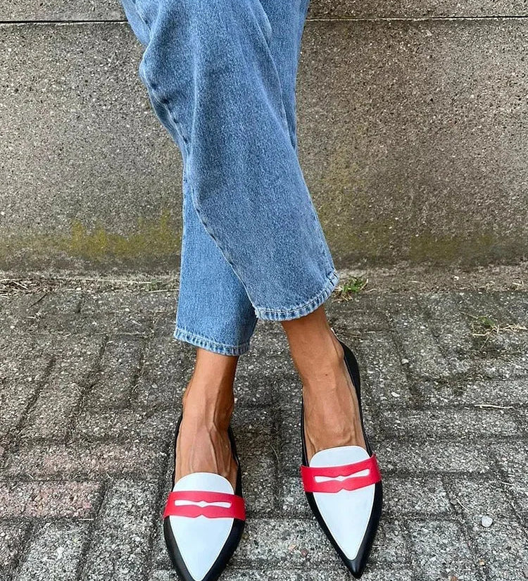 SLIPPERS A PUNTA BICOLORE