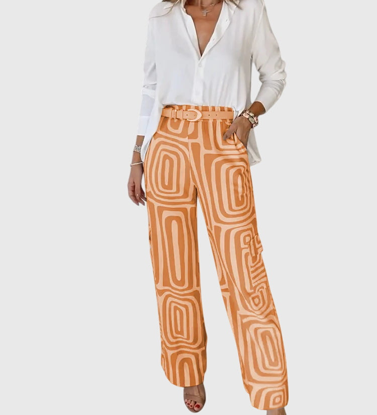 Emilia | Pantaloni Eleganti con Blusa e Cintura Inclusi