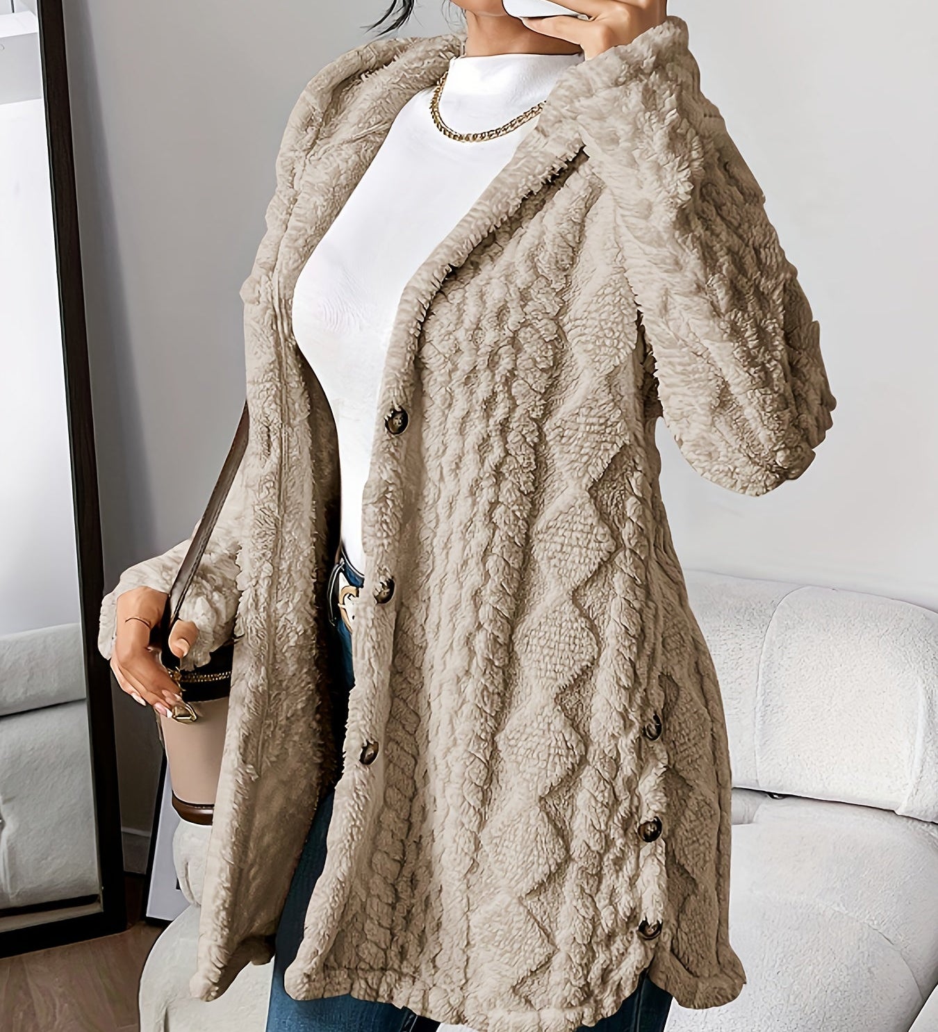 ANGELA™ | CARDIGAN CON CAPPUCCIO