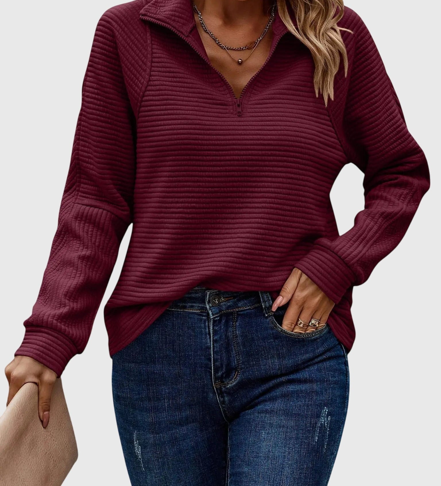Christine | Maglione elegante a mezza zip