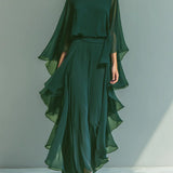 Aurora | Completo Elegante in Chiffon con Volant