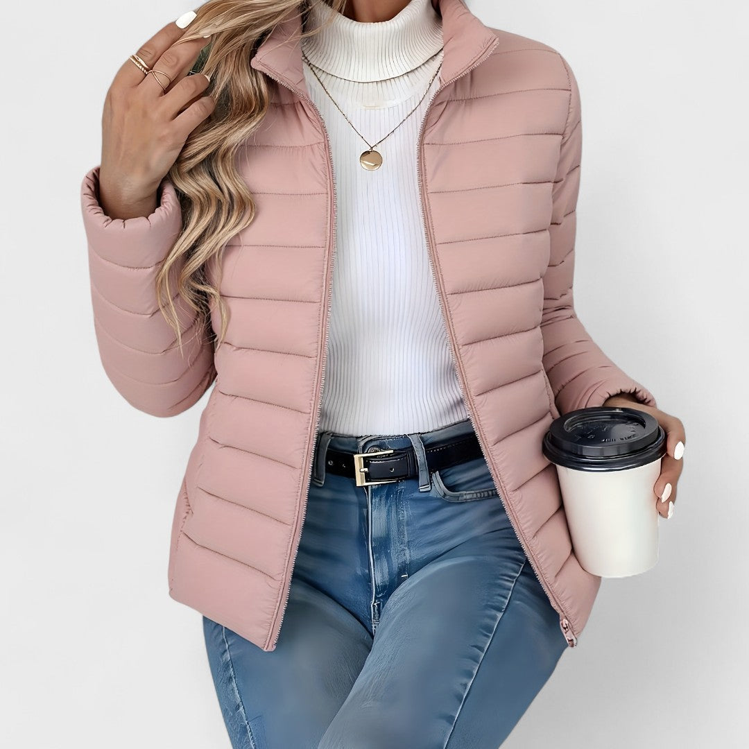Philipa - Elegante giacca lunga con collo alto