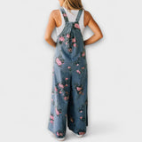 Bethany - Salopette in Denim con Motivo Floreale
