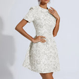 Alyshia - Mini abito floreale jacquard