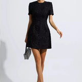 Alyshia - Mini abito floreale jacquard