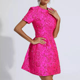 Alyshia - Mini abito floreale jacquard