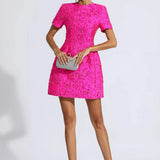 Alyshia - Mini abito floreale jacquard