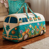 Borsa da viaggio in tessuto trapuntato con furgoncino fiorito NCU0NT9731