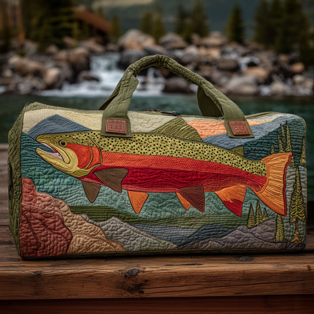 Borsa da viaggio trapuntata con motivo pesca NCU0VT259