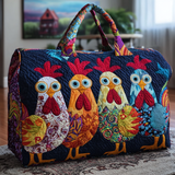 Borsa da viaggio trapuntata con galline colorate NCU0DK9806