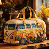 Borsa da viaggio trapuntata con furgoncino floreale NCU0PT8945