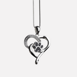 Collana Infinita con cuore e zampa in argento - Elin