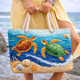Borsa Mare e Viaggio Trapuntata Tartaruga Tropicale