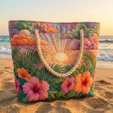 Borsa Mare Patchwork Alba Tropicale – Capiente e Leggera