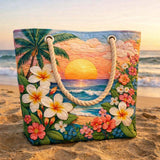 Borsa da Spiaggia Trapuntata Brezza Tropicale – L e XL