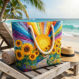 Borsa Mare Patchwork Sole Arcobaleno – Capiente e Leggera