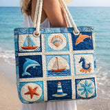 Borsa da Spiaggia Trapuntata Creature Marine – L e XL
