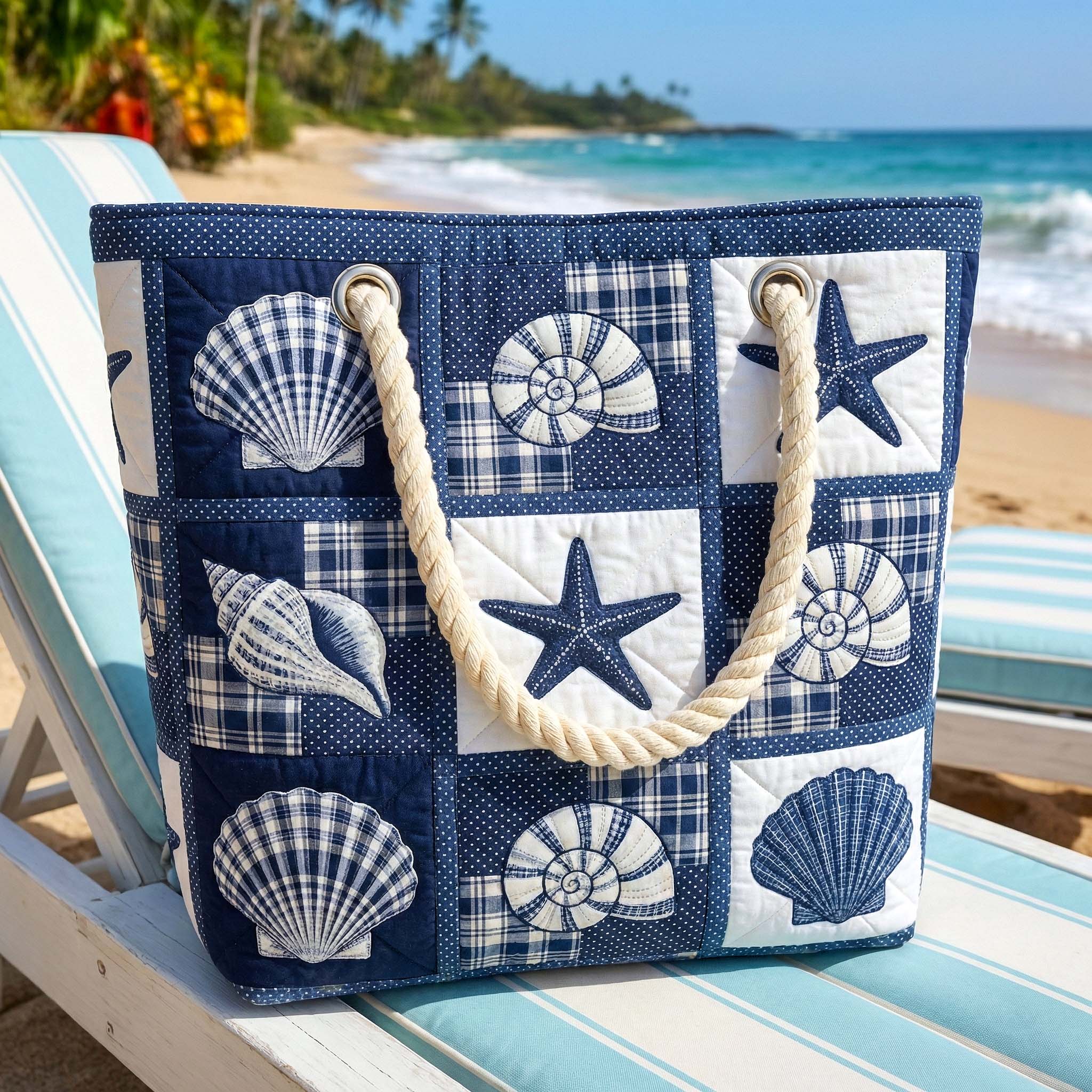 Borsa Mare Trapuntata Serenità di Conchiglie – Capiente e Leggera