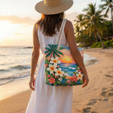 Borsa da Spiaggia Trapuntata Brezza Tropicale – L e XL