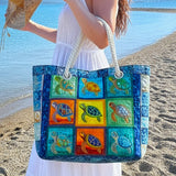 Borsa da Spiaggia Trapuntata Tartaruga Tranquilla – L e XL