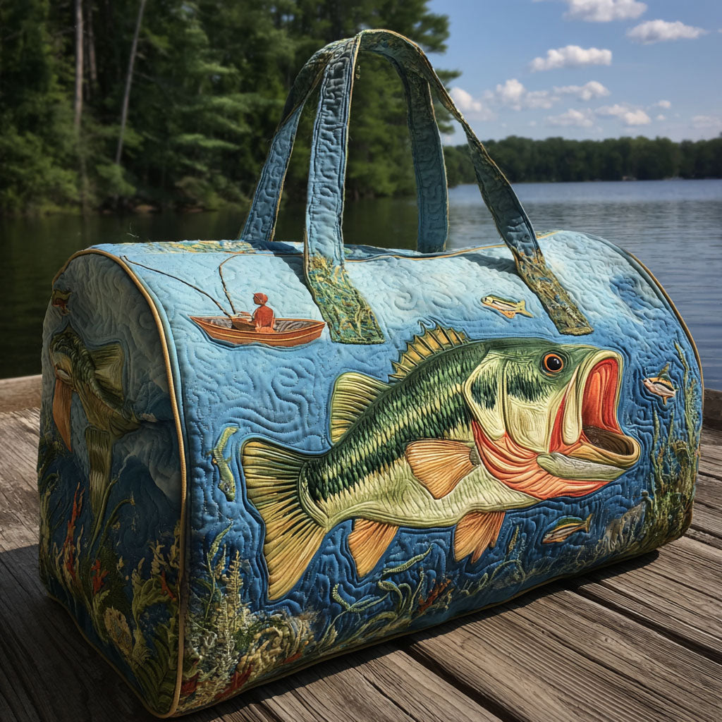 Borsa da viaggio trapuntata con motivo pesca NCU0VT259