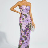 Kelly - Abito viola con paillettes ricamate