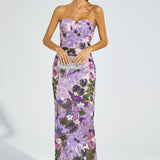 Kelly - Abito viola con paillettes ricamate
