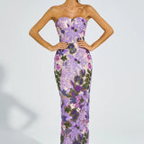 Kelly - Abito viola con paillettes ricamate