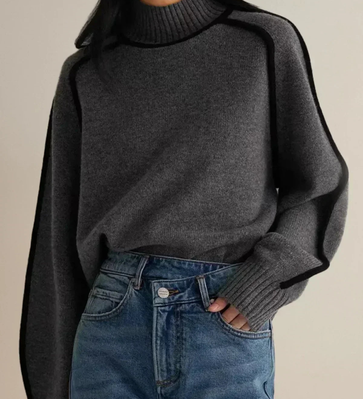 Sandrine | Maglione elegante con collo alto