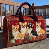 Borsa a tracolla trapuntata con corgi delle feste NCU0PT9362