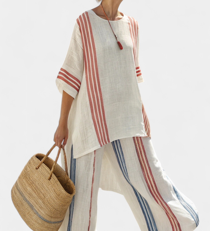 Anzaleira | Elegante completo a righe