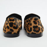 MOCASSINO ANIMALIER CON DETTAGLIO METALLICO