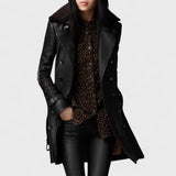 Marie - Elegante Cappotto 3/4 in Pelle