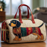 Borsa a tracolla imbottita con cagnolino patchwork NCU0NT9726