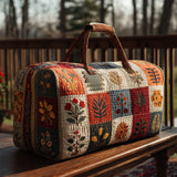 Borsa da viaggio trapuntata con motivo floreale delicato NCU0PT8937