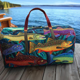 Borsa da viaggio trapuntata con motivo pesca NCU0VT259