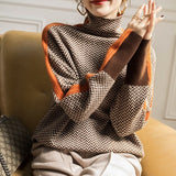 Éléonore | Maglione Collo Alto Luxe in Chevron