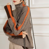 Éléonore | Maglione Collo Alto Luxe in Chevron