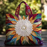 Borsa imbottita realizzata a mano con motivo mandala