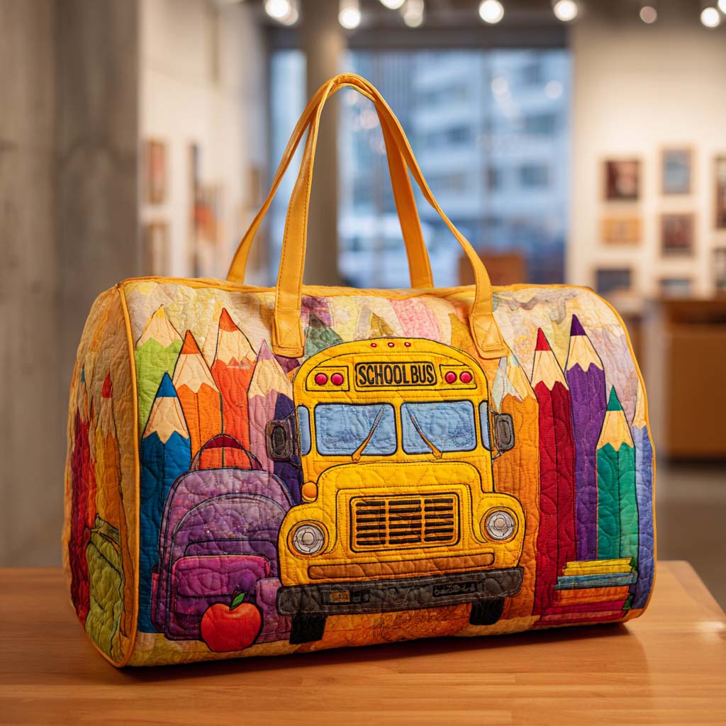 Borsa a tracolla trapuntata con motivo scuola NCU0VT243