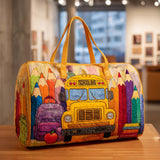 Borsa a tracolla trapuntata con motivo scuola NCU0VT243