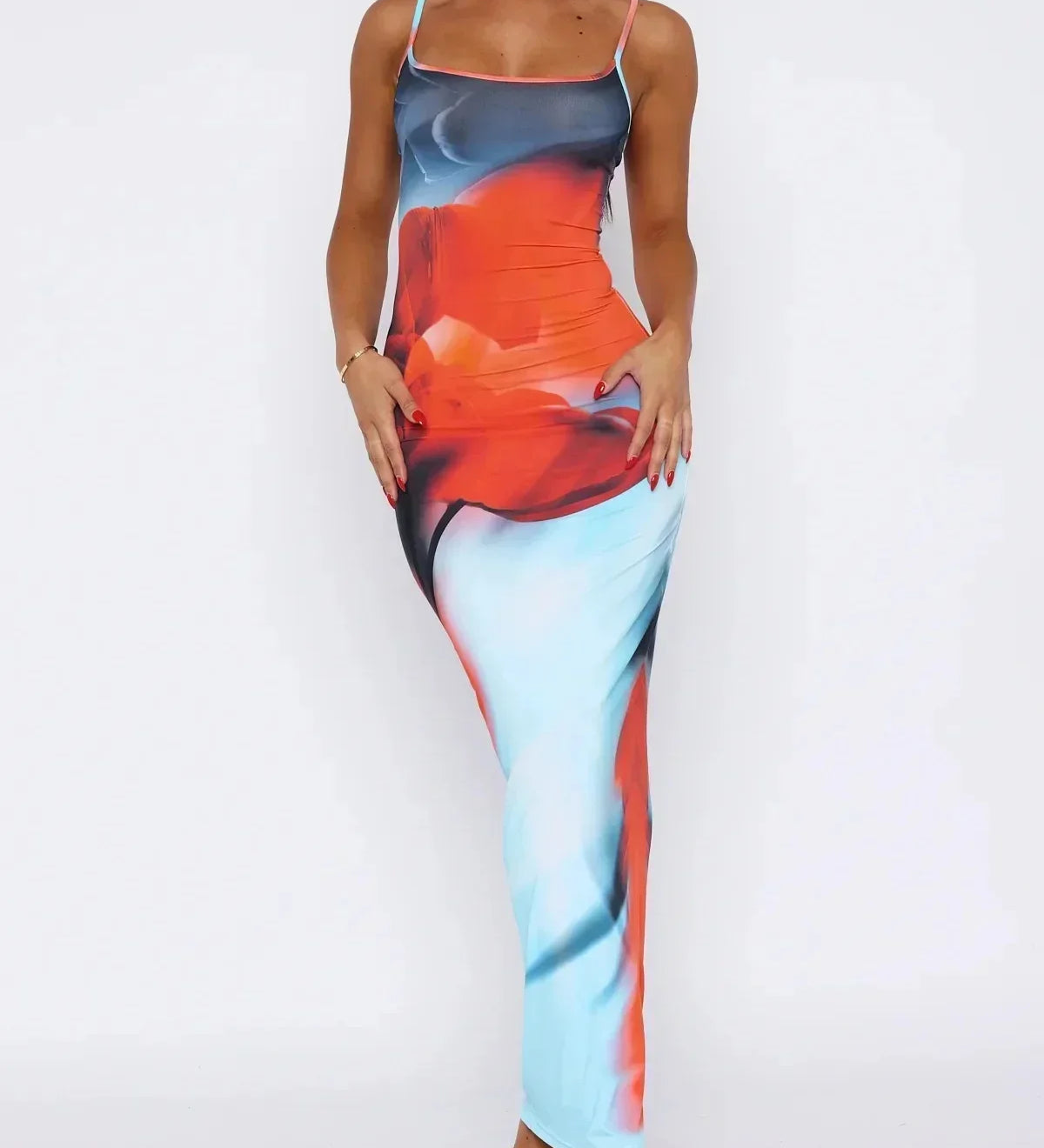 Ione - Maxi abito tubino stampato chic