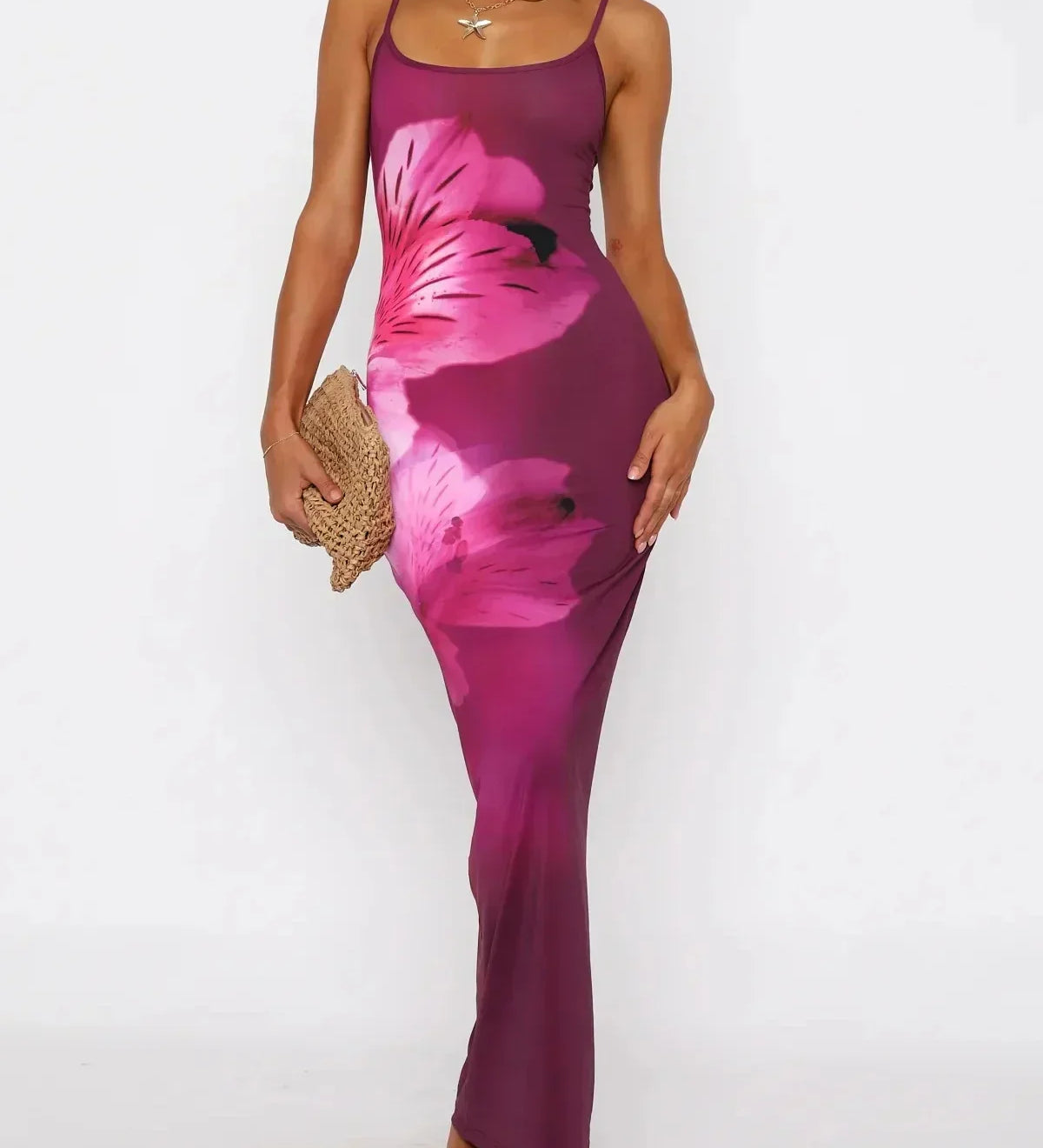 Ione - Maxi abito tubino stampato chic