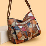 Laura | Borsa a Tracolla in Pelle con Motivo Mosaico