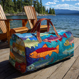 Borsa da viaggio trapuntata con motivo pesca NCU0VT259