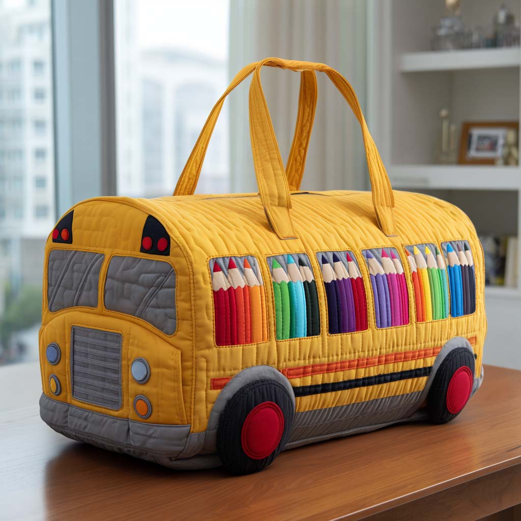 Borsa a tracolla trapuntata con motivo scuola NCU0VT243