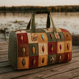 Borsa a tracolla imbottita con motivo pesca NCU0PT9021
