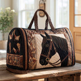 Borsa da viaggio a tracolla imbottita con cavallo western NCU0XD405