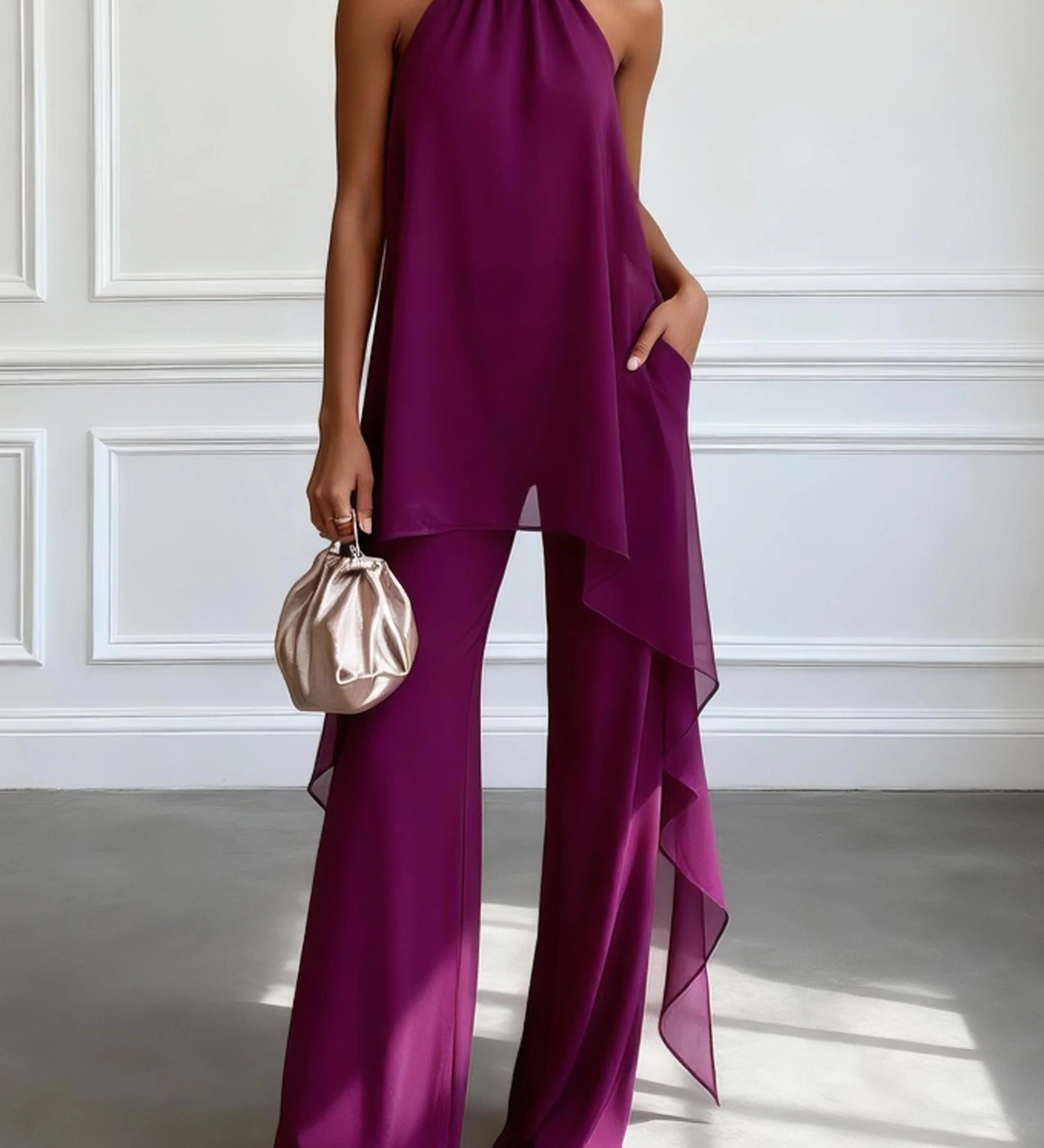 Viola | Completo Elegante Halter con Pantaloni